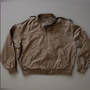 Vintage Members Only Iconic Racer Bomber Jacket Men's 80s Vibe Brown/Tan Sz XXL